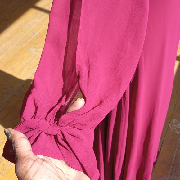 Burgundy wine ethereal maxi dress - Picture 7 of 12